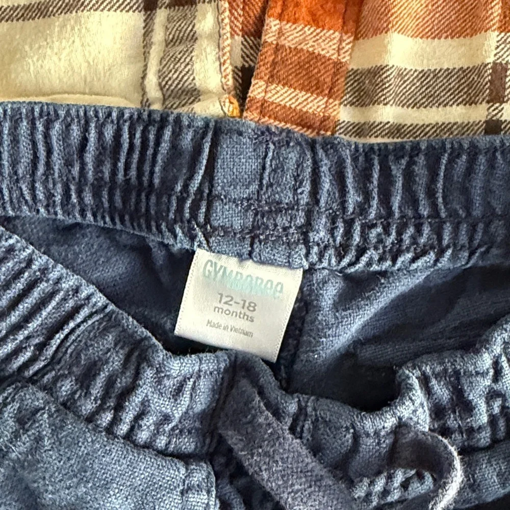 Kbaby boy Orange and Blue flannel and Hoodie Set 12-18months